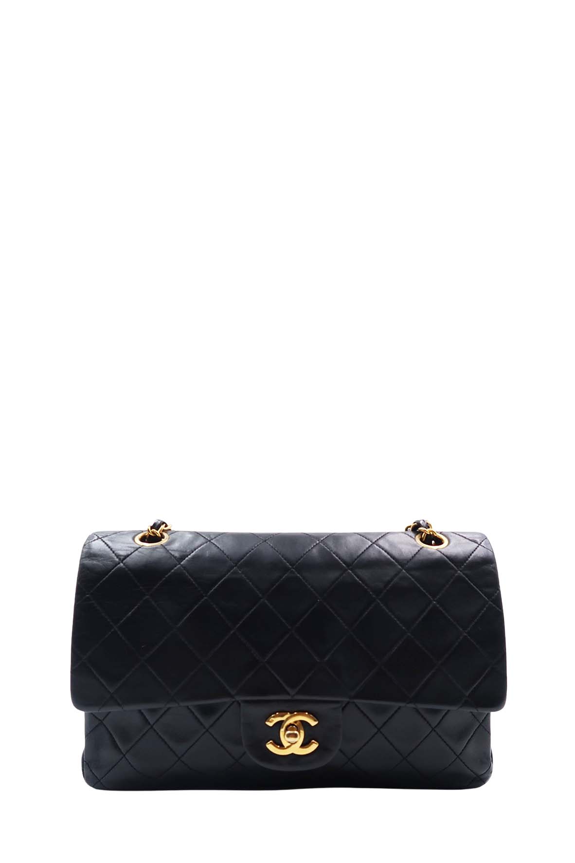 Vintage Quilted Lambskin Medium Classic Flap Bag Black with Gold Hardw –  Second Edit