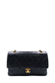 Vintage Quilted Lambskin Medium Classic Flap Bag Black with Gold Hardware Black
