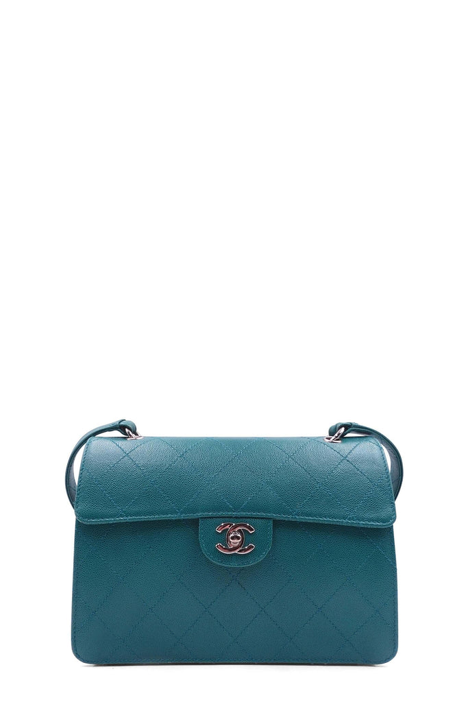 Vintage Top Handle Flap Bag Turquoise - Second Edit