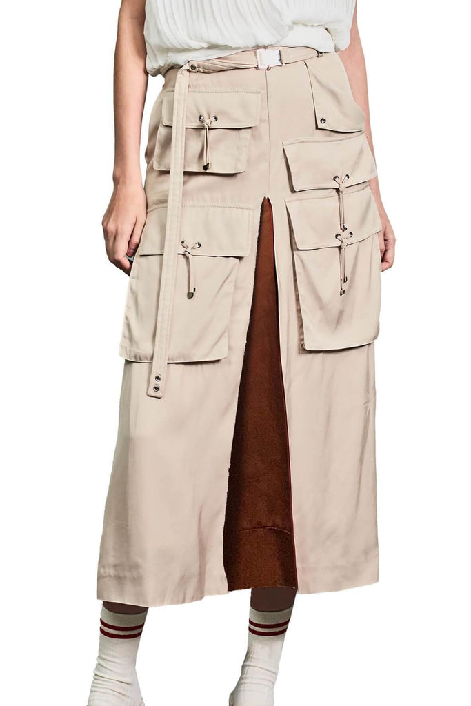 Charlotte Ng Studio Cargo Pants-like Skirt White - Style Theory Shop