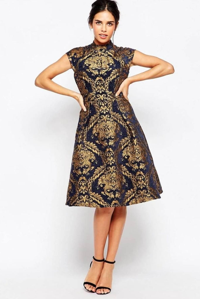 Shop preloved and authentic Baroque Tapestry Dress Clothing by Chi Chi London Petite from Second Edit in {{ shop.address.country }}