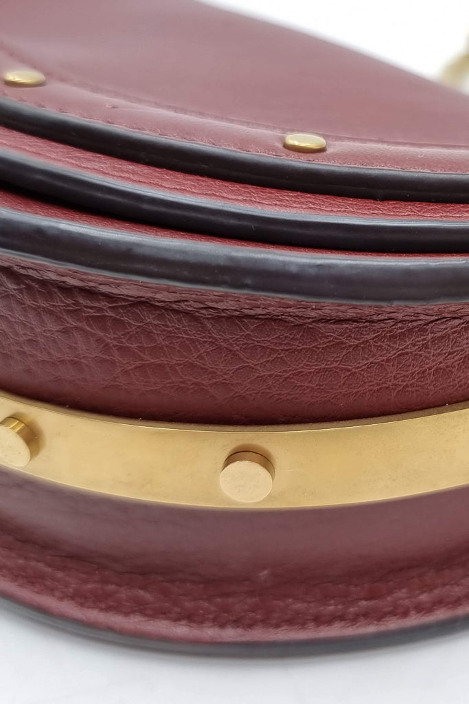Small Nile Minaudiere Bracelet Bag Maroon - Second Edit
