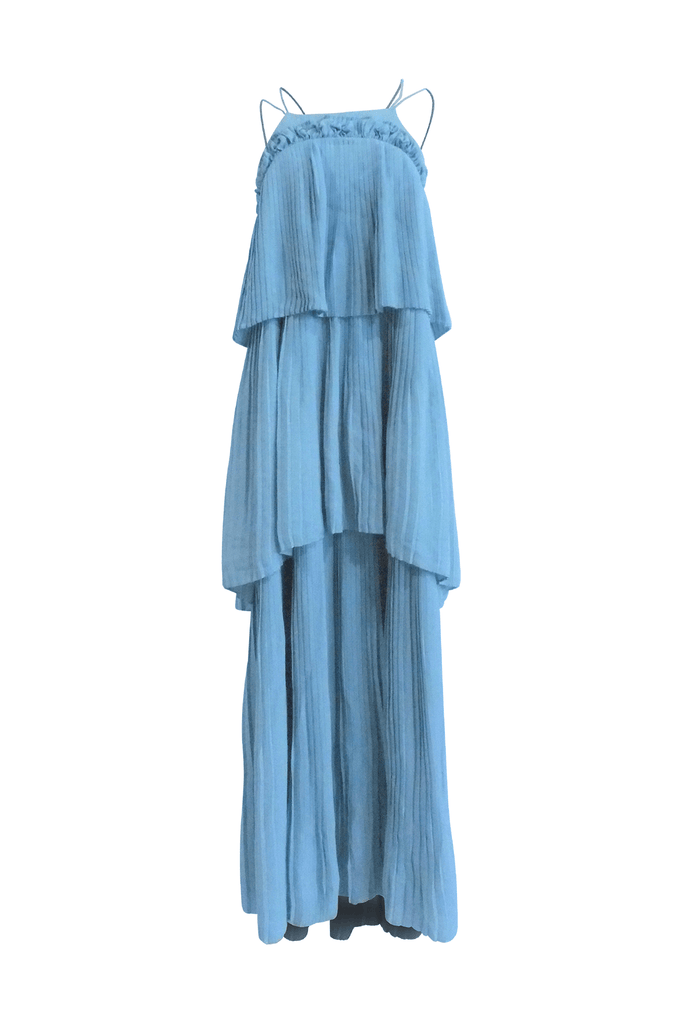 Pleated Ruffle Cold Shoulder Dress - Second Edit