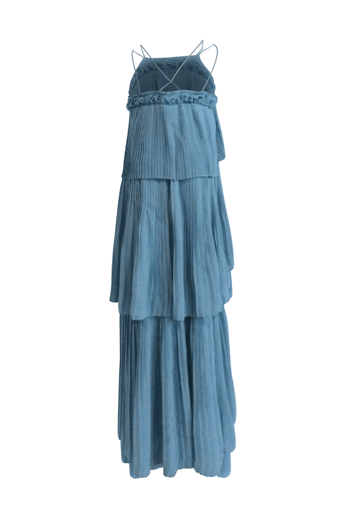 Pleated Ruffle Cold Shoulder Dress - Second Edit