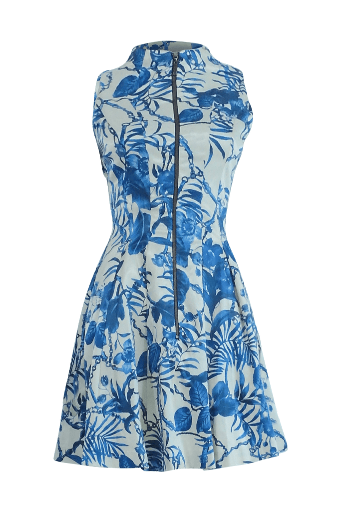 Zip Front Printed Dress - Second Edit