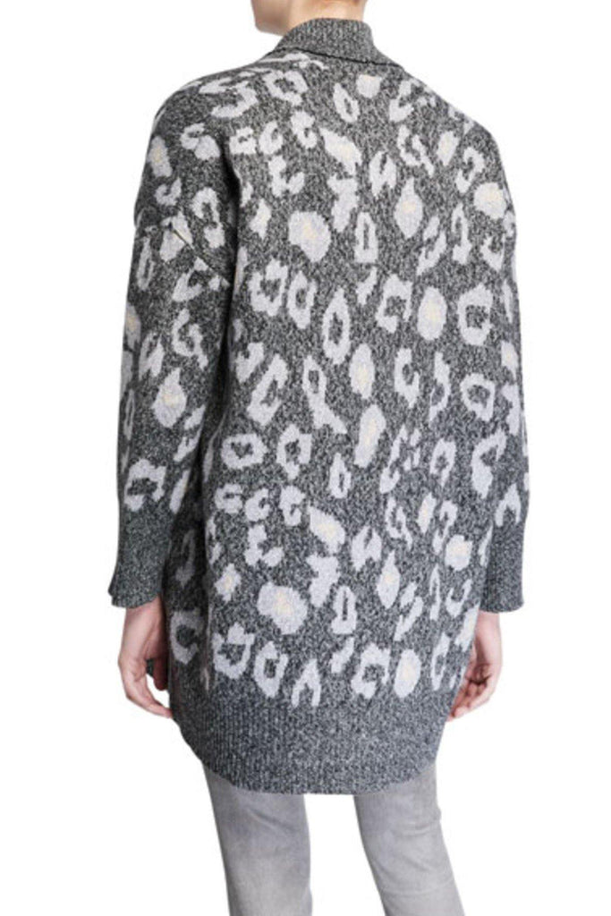 Cupcakes & Cashmere Molly Leopard Shawl-Collar Cardigan - Style Theory Shop
