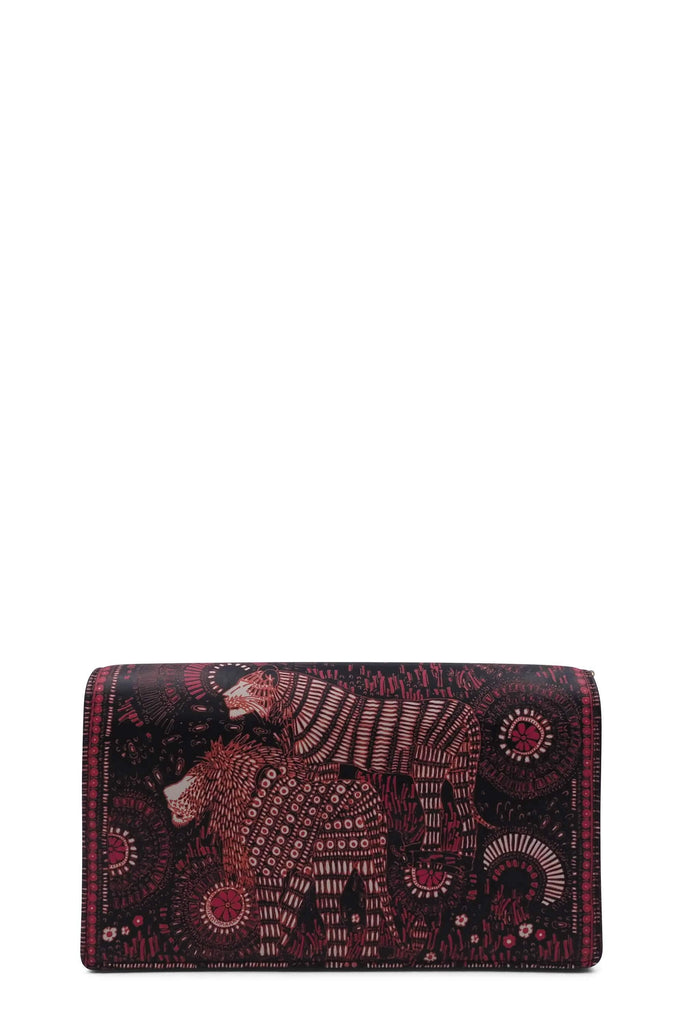 Dior Lady Dior Animal Clutch on Chain Navy Pink - Style Theory Shop