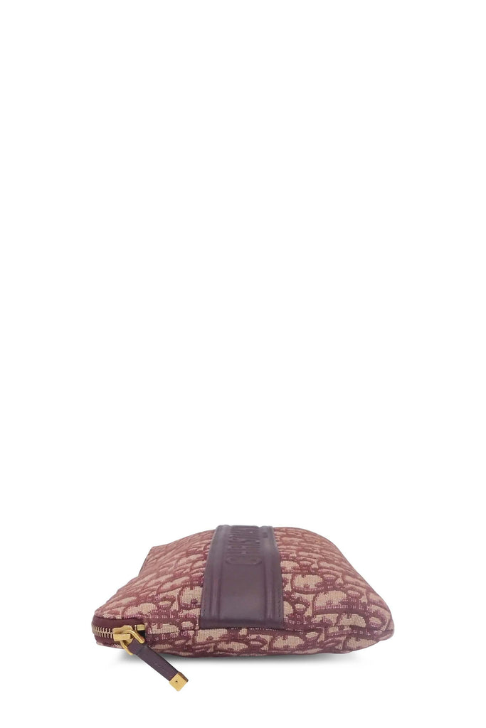 Dior Oblique Zip Clutch Maroon - Style Theory Shop