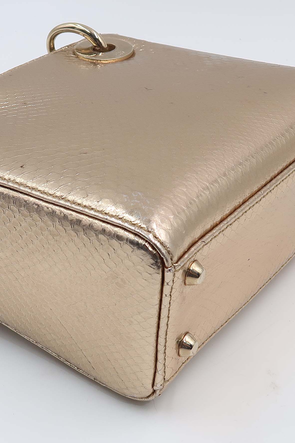 Medium size Lady Dior Metallic Gold/Brown Python skin Lady Dior Tote –  Pragma Valuables