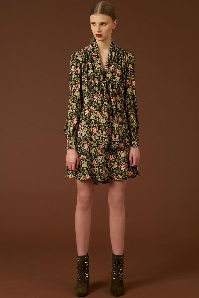 eq:iq Dark Floral Print Dress - Style Theory Shop