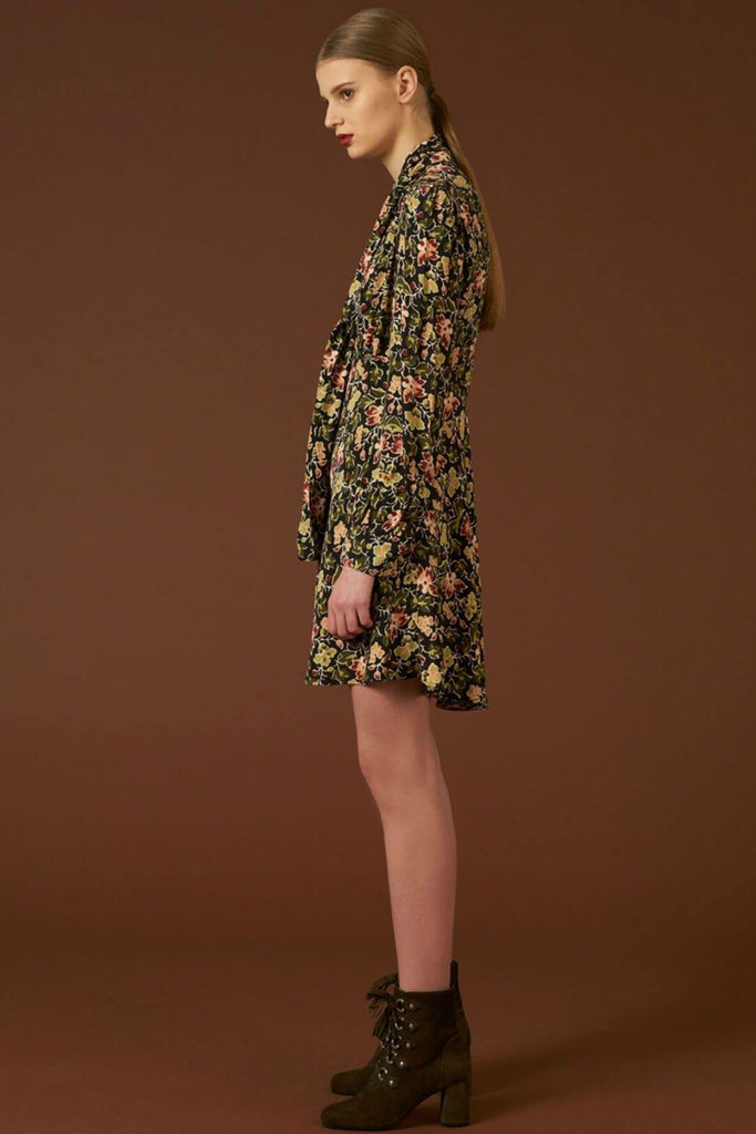 eq:iq Dark Floral Print Dress - Style Theory Shop