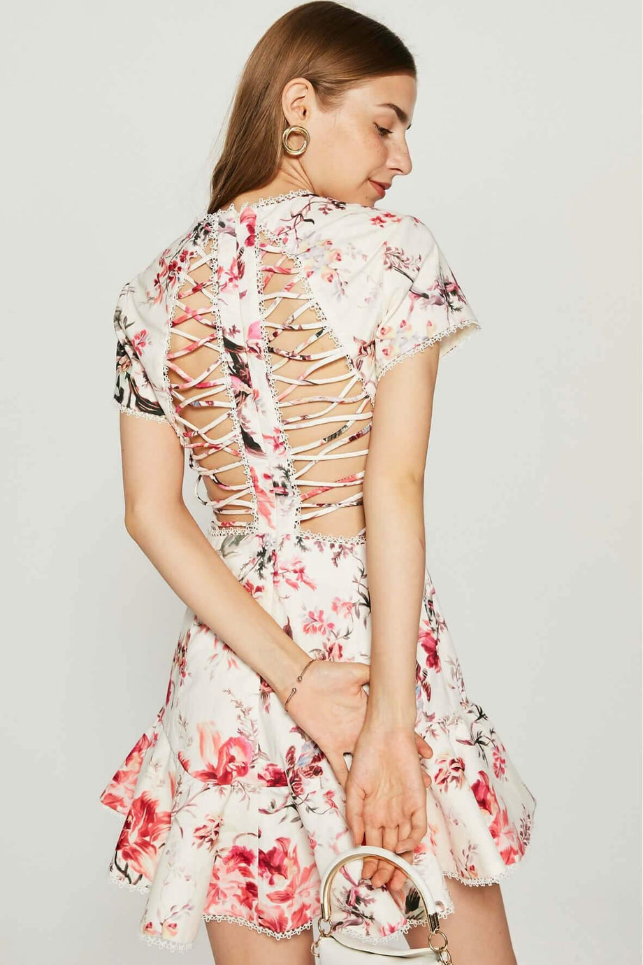 Buy Authentic Preloved Few Moda Lace Up Back Ruffle Dress from Second Edit by Style Theory