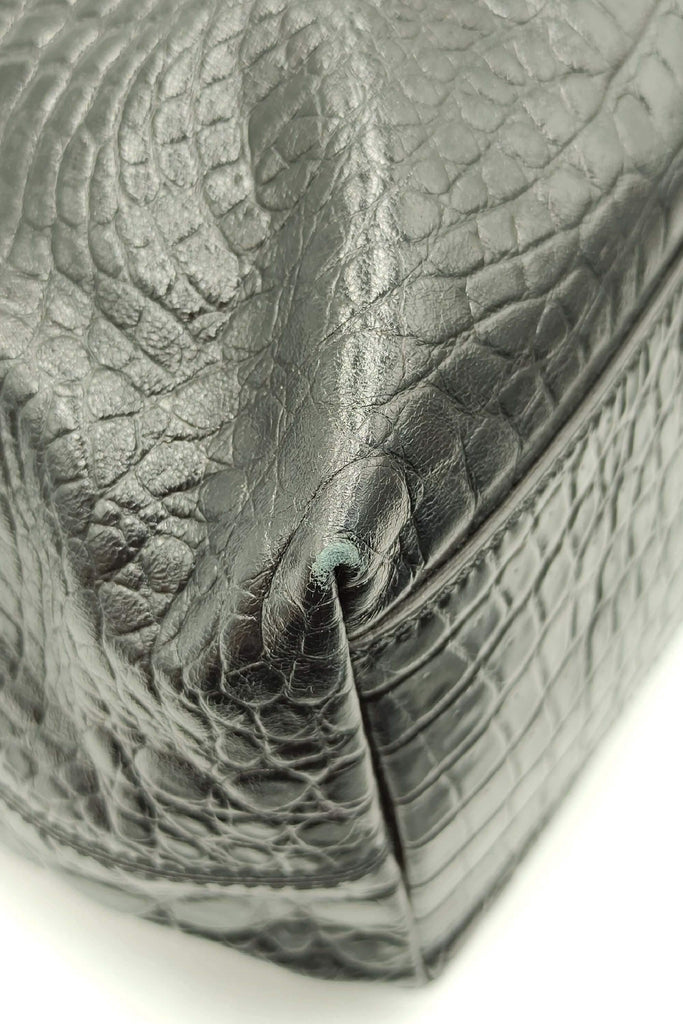 Givenchy Medium Nightingale Crocodile Embossed Black - Style Theory Shop