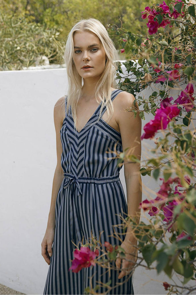 Shop preloved and authentic Amber Striped Culotte Jumpsuit Clothing by Greylin from Second Edit