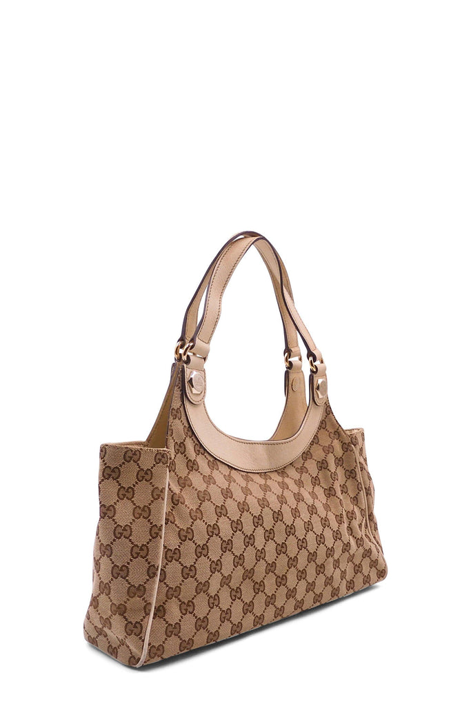 Gucci Brown GG Canvas Charmy Medium Hobo Bag
