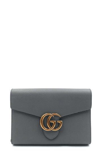 Gucci Gg Marmont Leather Mini Chain Bag in Gray