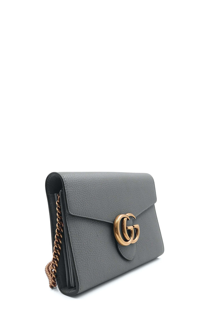 GG Marmont Leather Mini Chain Bag Grey - Second Edit