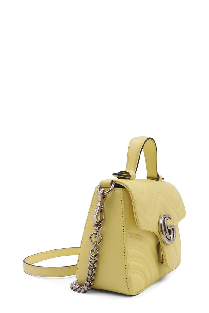 Gucci GG Marmont Mini Top Handle Pastel Yellow - Style Theory Shop