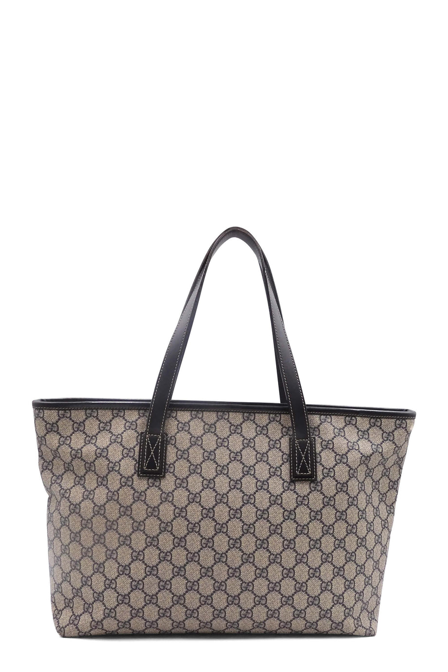 GUCCI GG Supreme Monogram Medium Zippered Shopping Tote Navy 167414