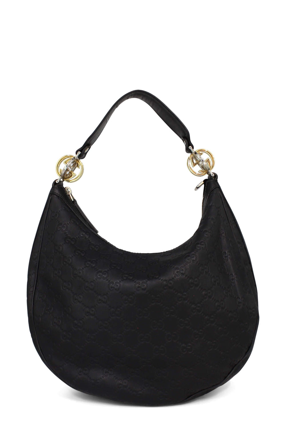 Gucci GG TWINS Medium Black Guccissima Hobo