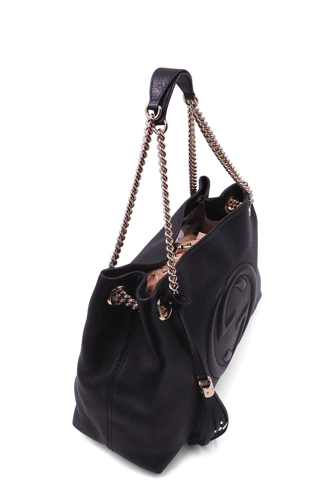 Gucci Medium Soho Chain Shoulder Bag Black - Style Theory Shop
