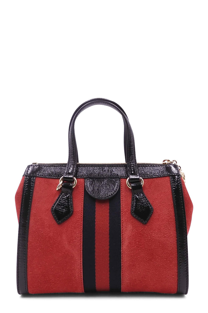 Small Ophidia GG Tote Black Red - Second Edit