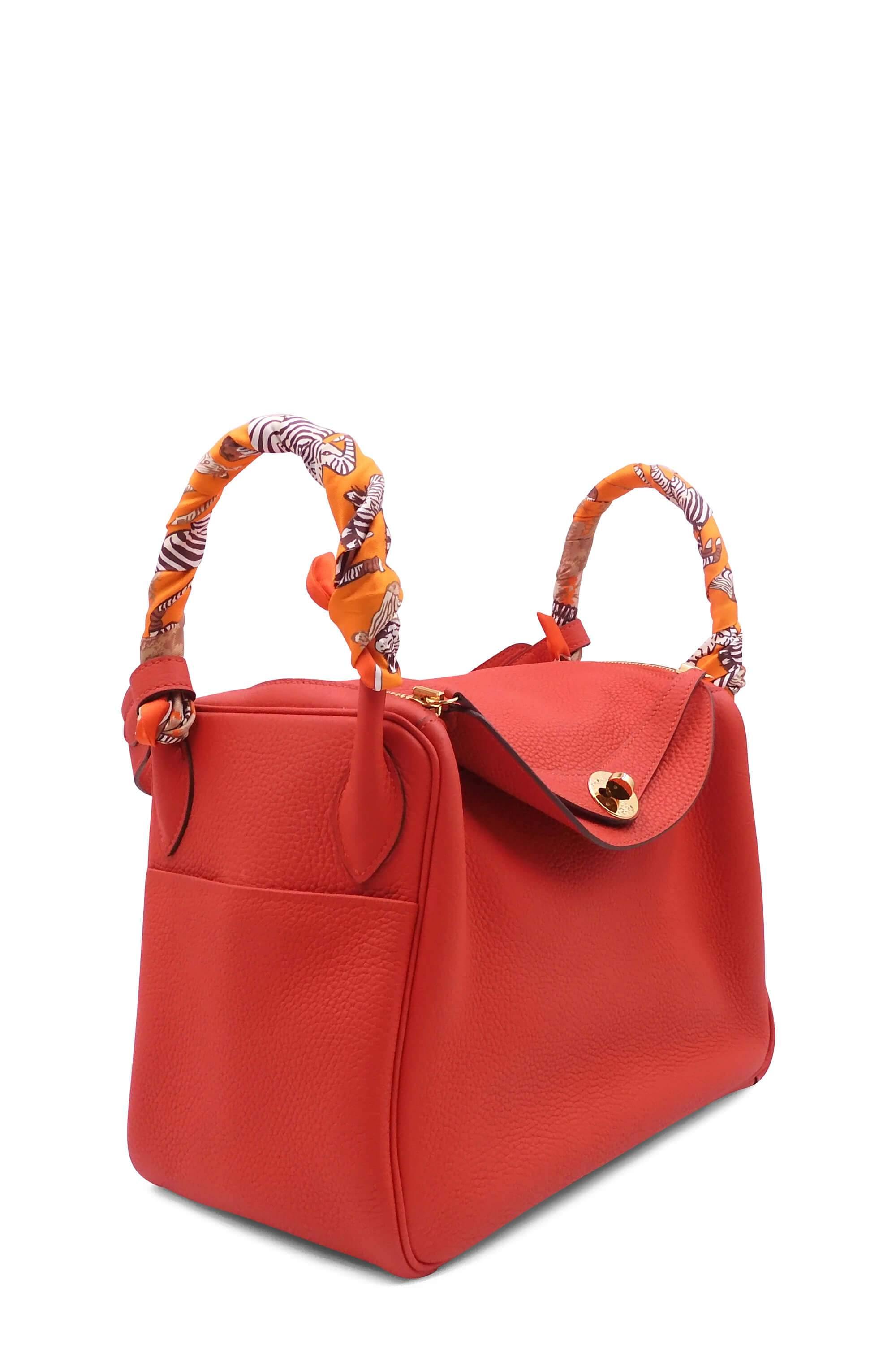 HERMES Rouge Tomate Clemence Lindy 30