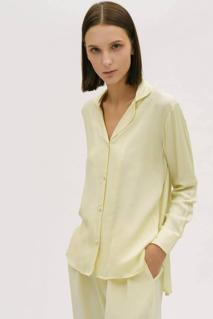 Pyjama Long Sleeve Chalk Yellow Top - Second Edit