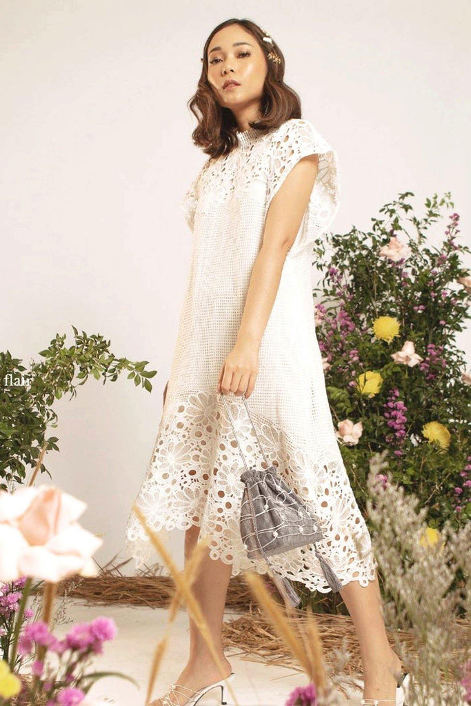 English Lace Midi Dress - Second Edit