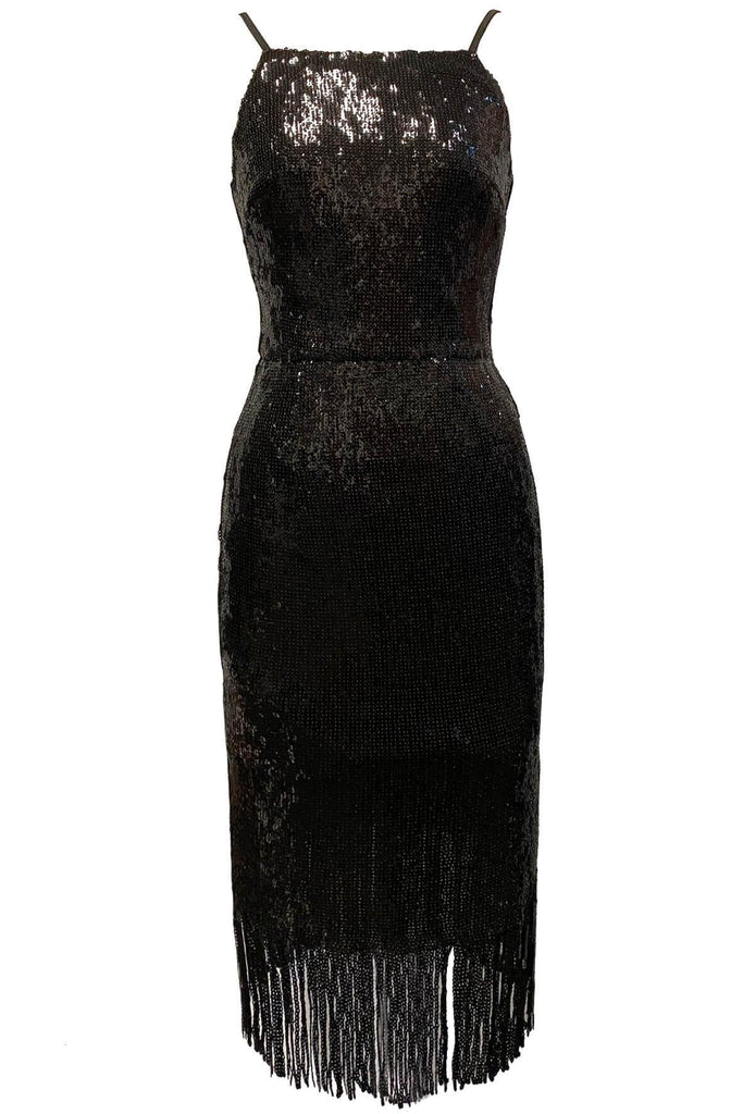 Black Sequin Midi Dress - Second Edit