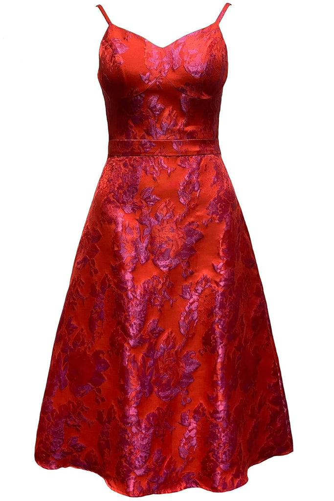 Red Jacquard Cami Dress - Second Edit