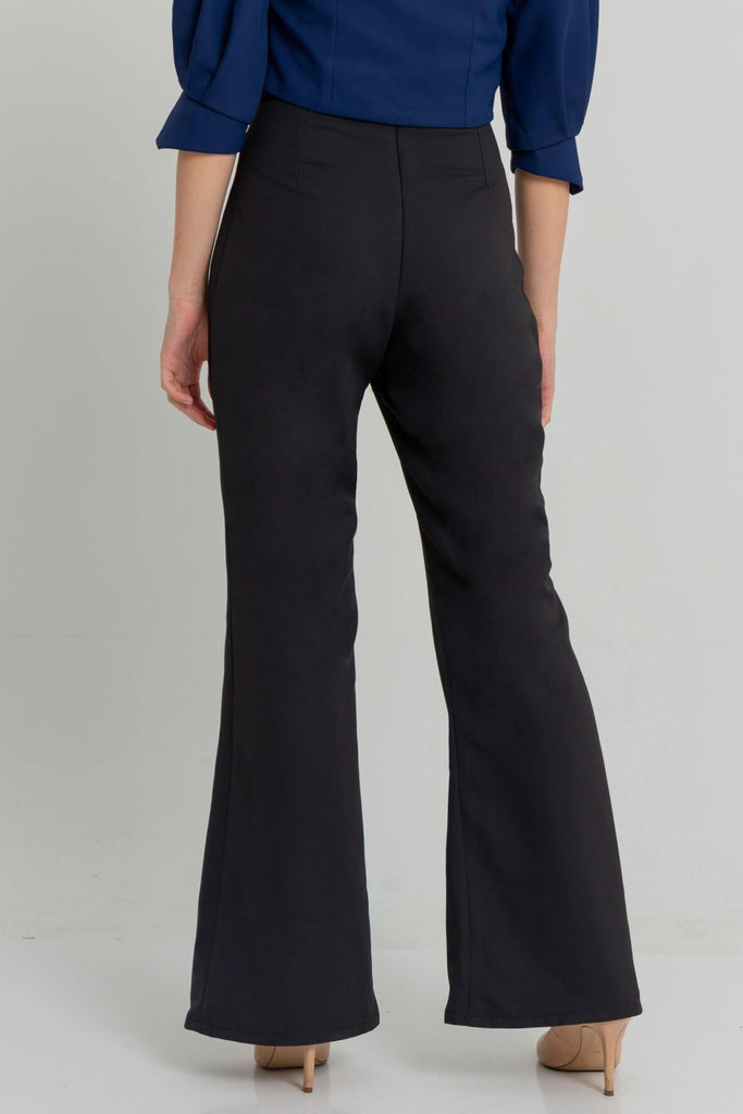 High Waisted Wide Legged Pants in Black - Second Edit
