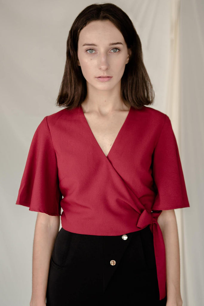 Side Tie Top in Red - Second Edit