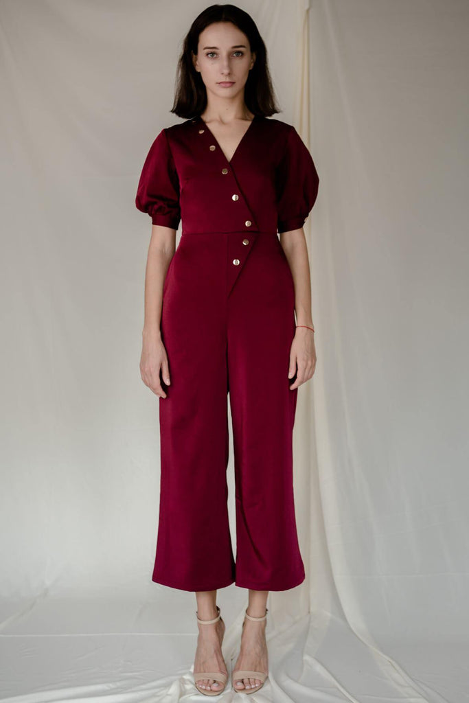 Stud Jumpsuit in Red - Second Edit