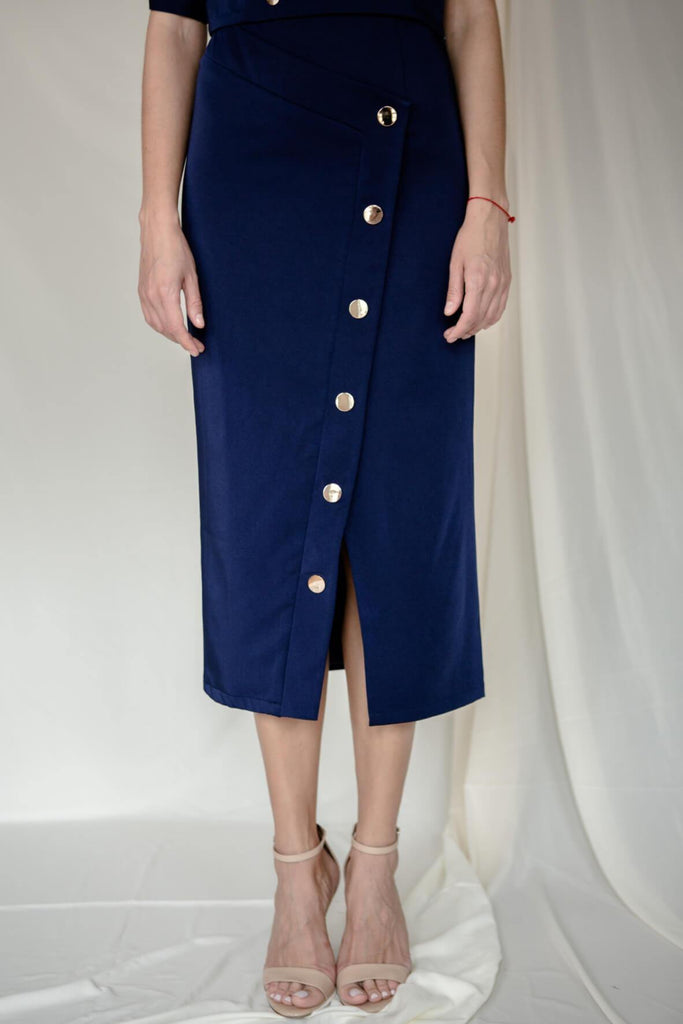 Stud Skirt in Blue - Second Edit
