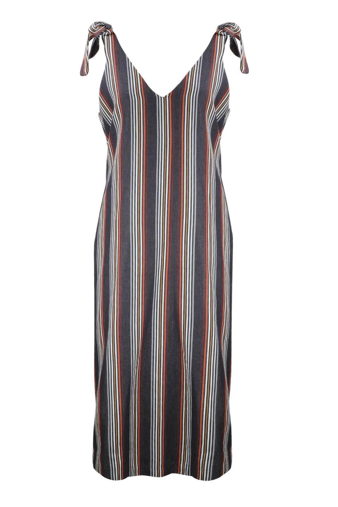 Kowtow Knotted Tie Dress Stripes Multicolor - Style Theory Shop