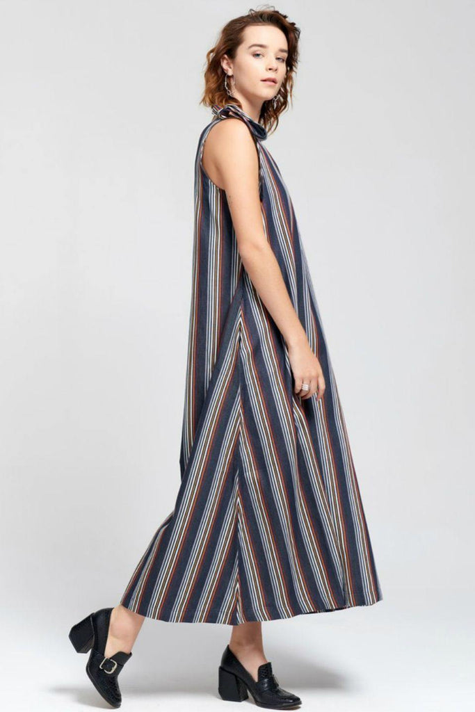 Kowtow Knotted Tie Dress Stripes Multicolor - Style Theory Shop