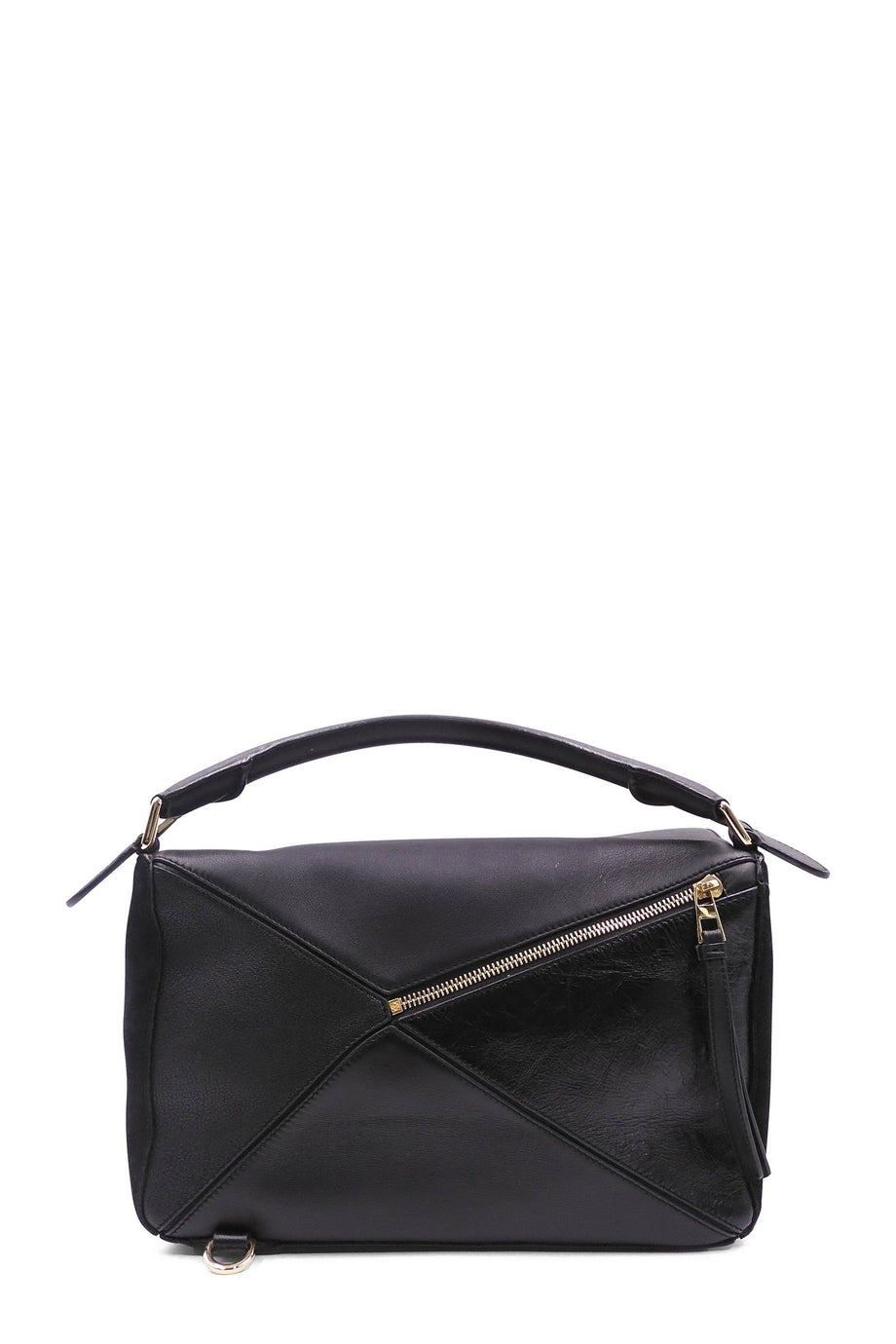 Medium Puzzle Bag Black with Suede