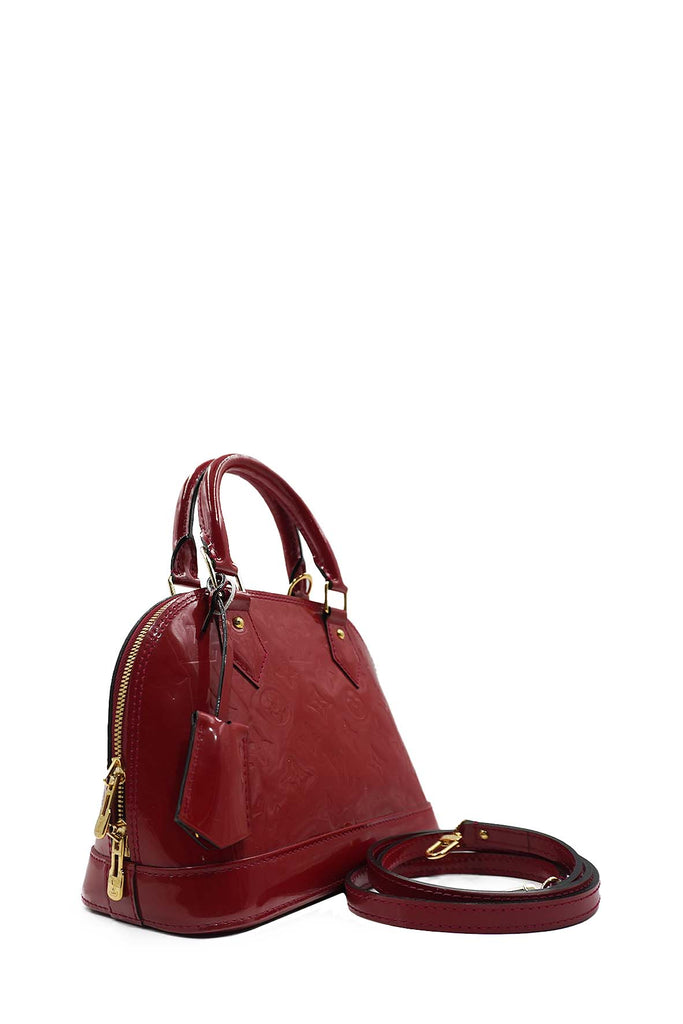 LOUIS VUITTON Authentic Women's Montaigne BB Vernis Red Shoulder Bag  Leather