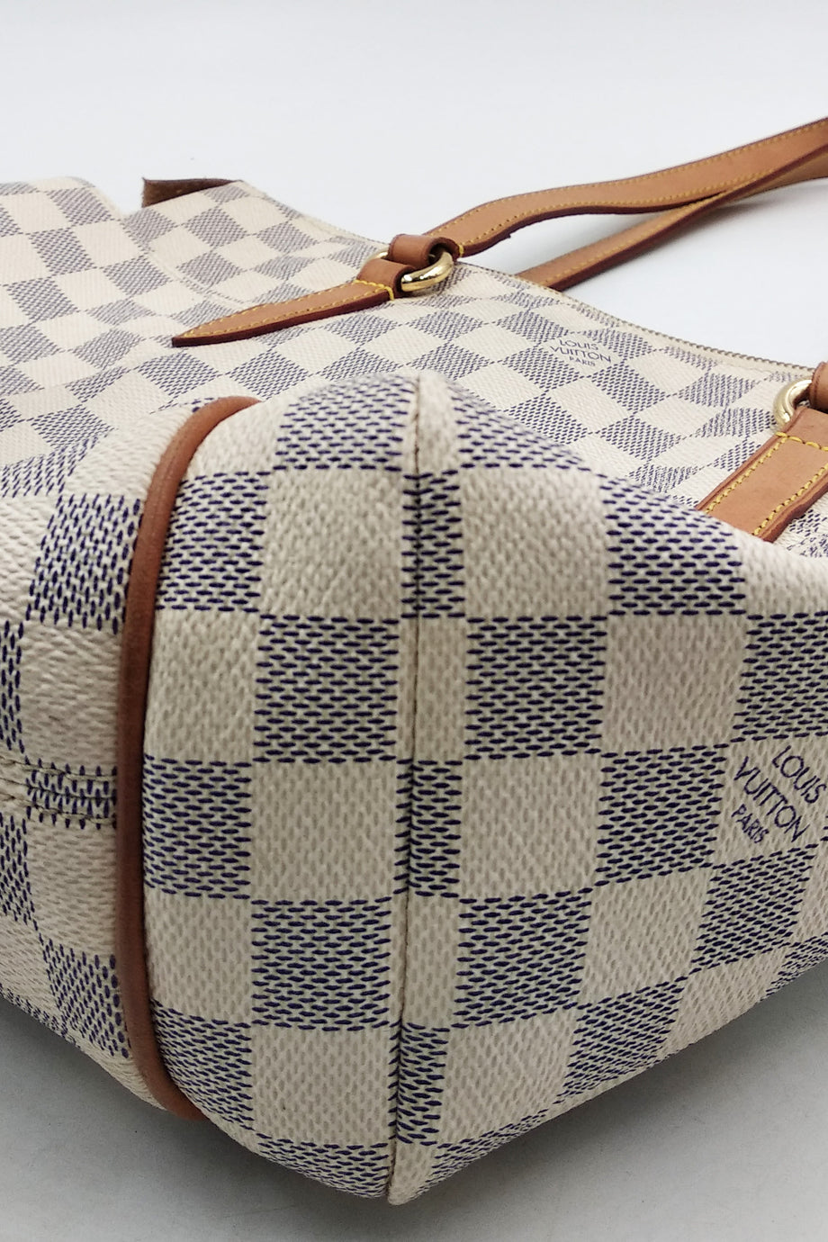Louis Vuitton Damier Azur Totally PM Zip Tote Shoulder Bag 90lz418s