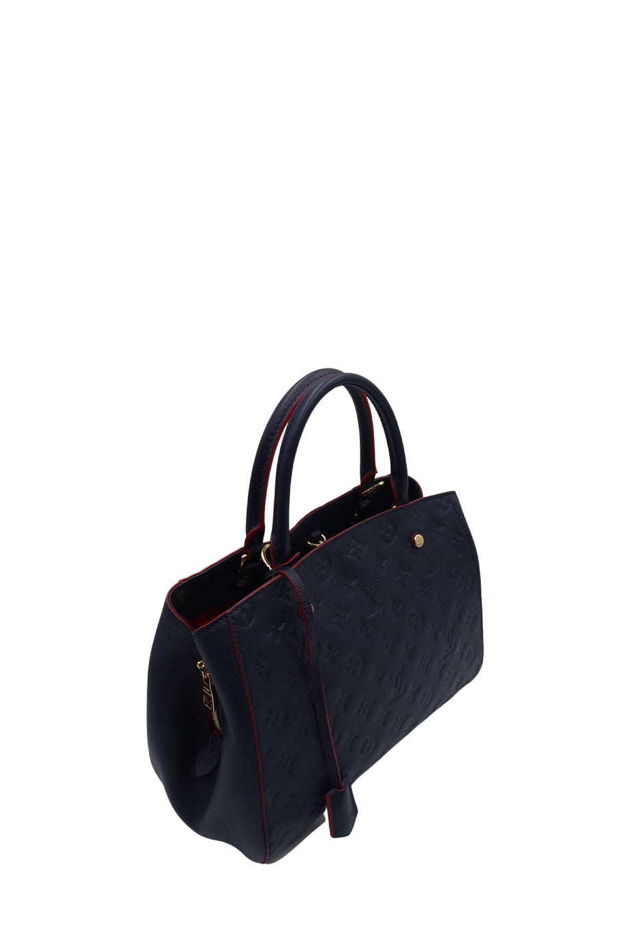 Louis Vuitton, Bags, Montaigne Mm Monogram Empreinte Leather Marine Rouge  Navy