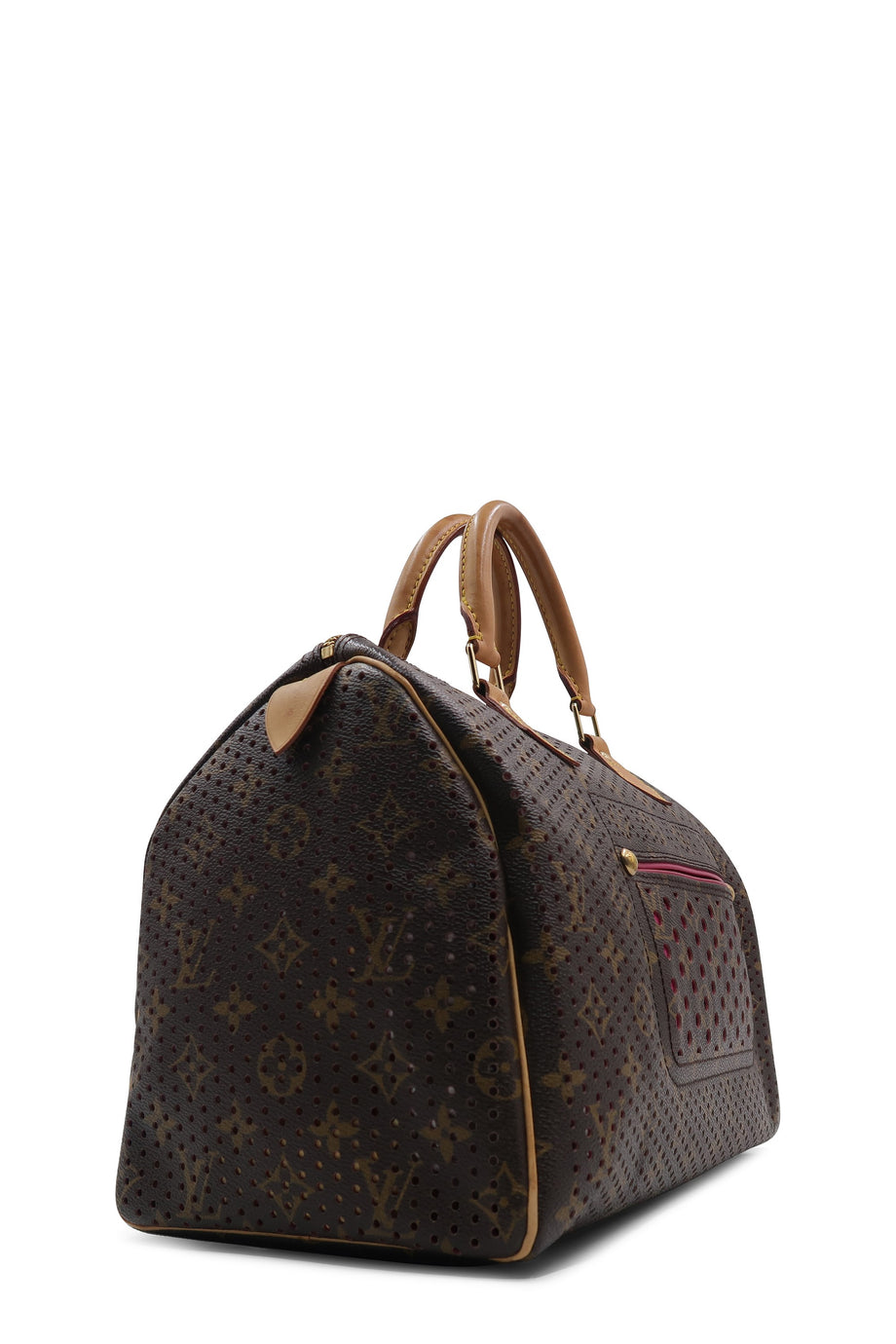 Louis Vuitton // Brown & Fuchsia Perforated Canvas 2006 Limited Edition  Speedy Bag – VSP Consignment