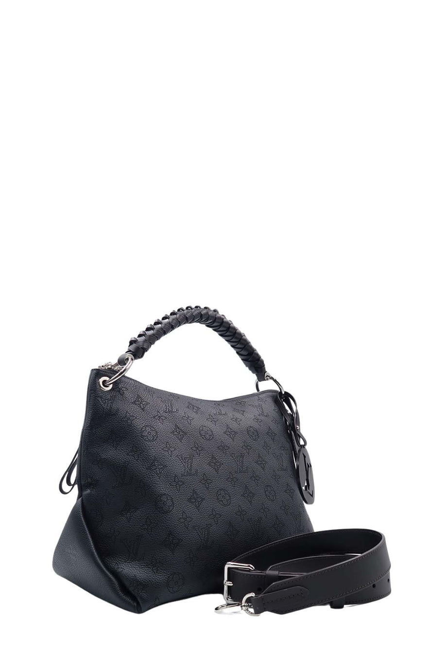 Louis Vuitton Tote Babylone Chain Monogram Mahina BB Noir Black in