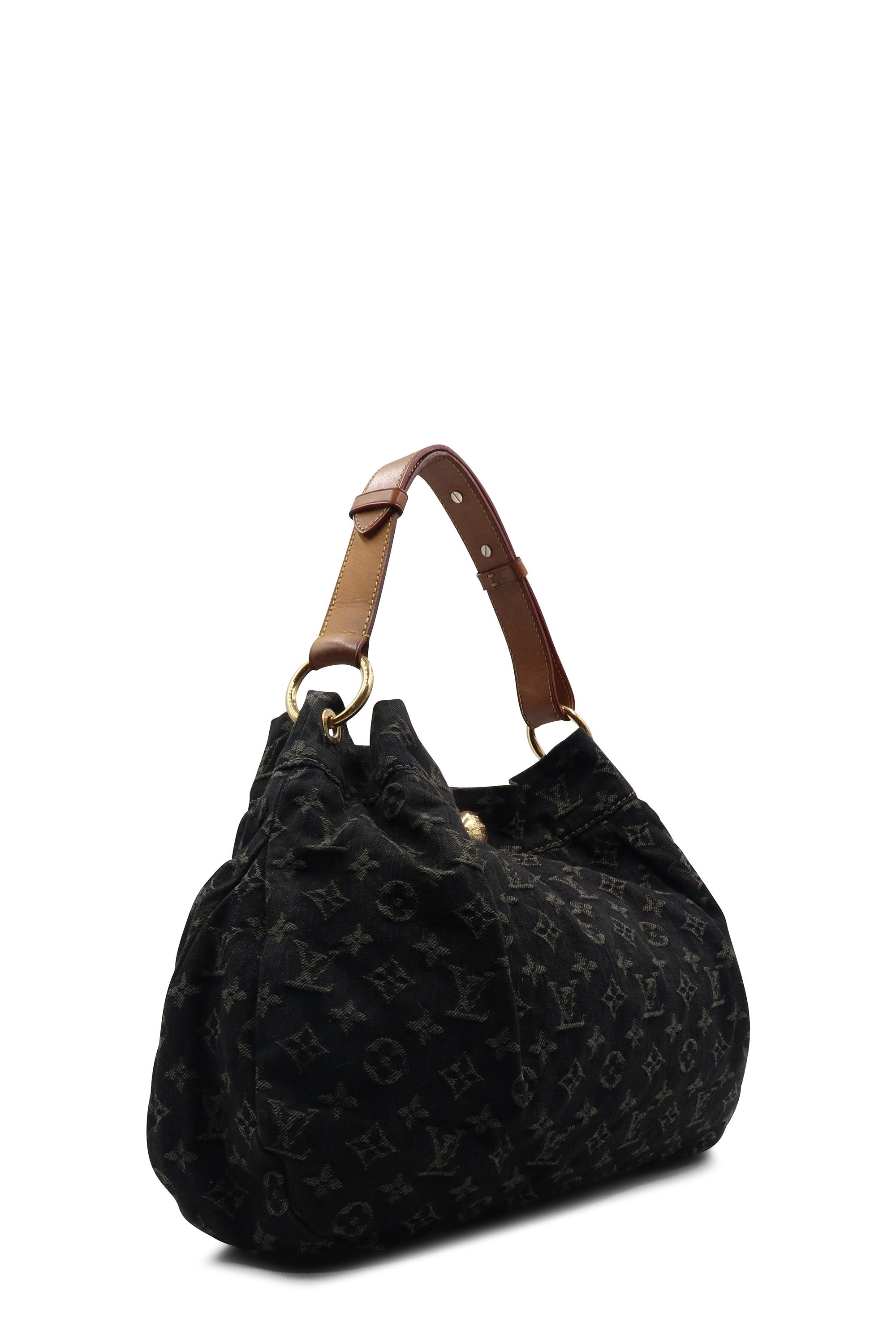 Louis Vuitton Monogram Denim Daily PM Shoulder Toy Hobo Bag Black Noir