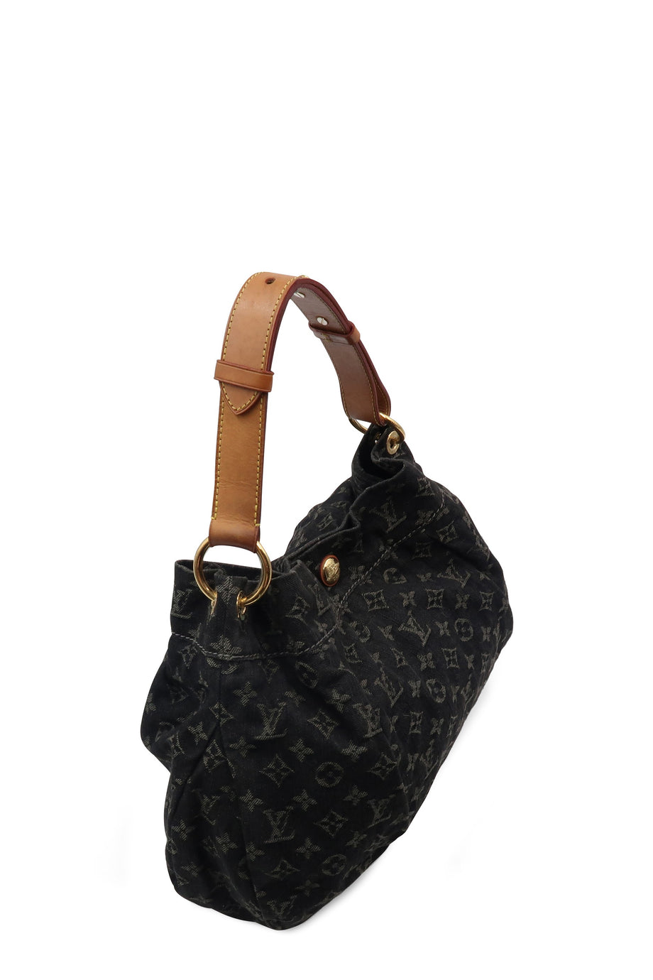 Louis Vuitton Denim Daily PM Monogram Hobo Bag Black