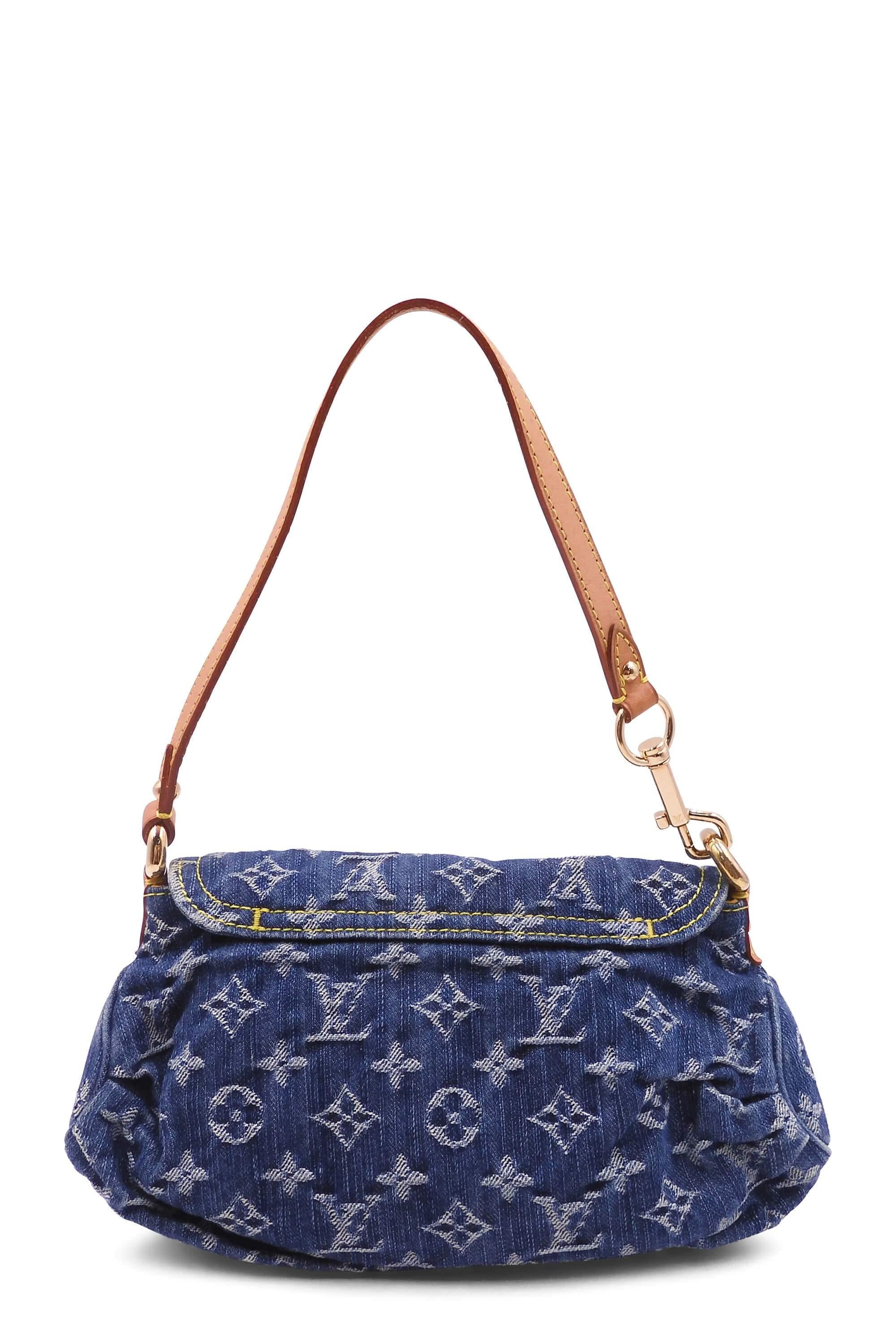 Louis Vuitton Blue Monogram Denim Mini Pleaty Leather Cloth ref.853658 -  Joli Closet