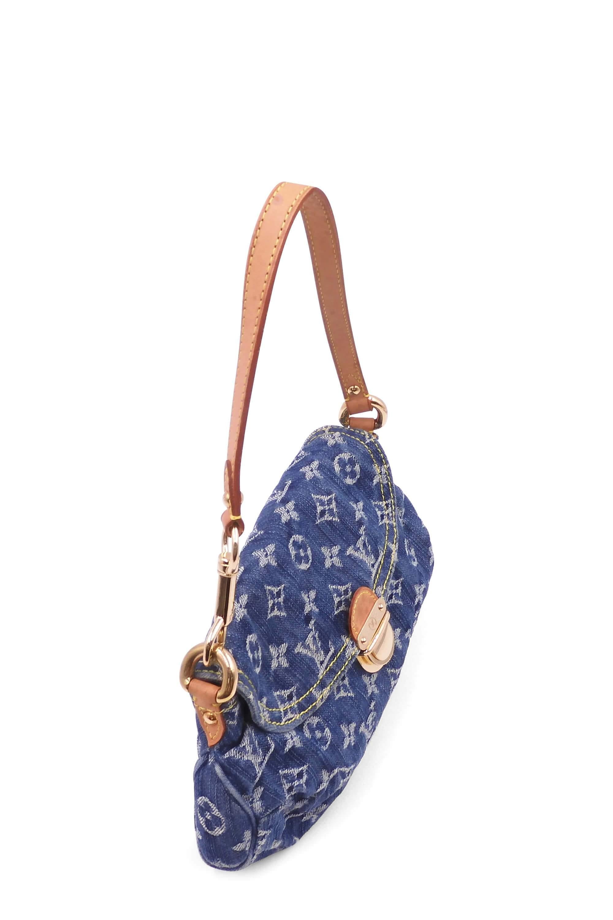 Louis Vuitton Blue Pleaty Denim Shoulder Bag - The Nostalgia Club