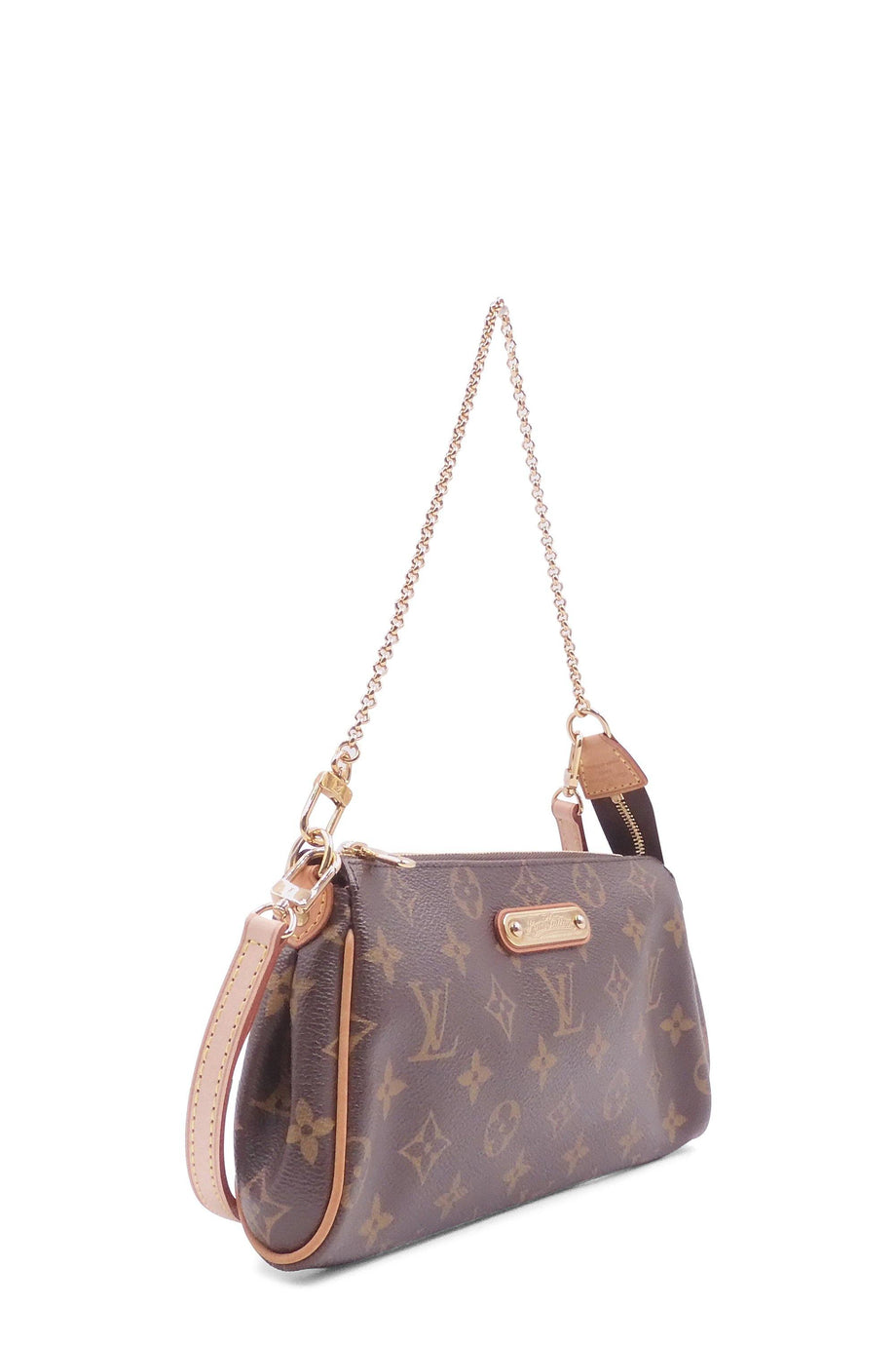 Eva cloth handbag Louis Vuitton Brown in Cloth - 38855022