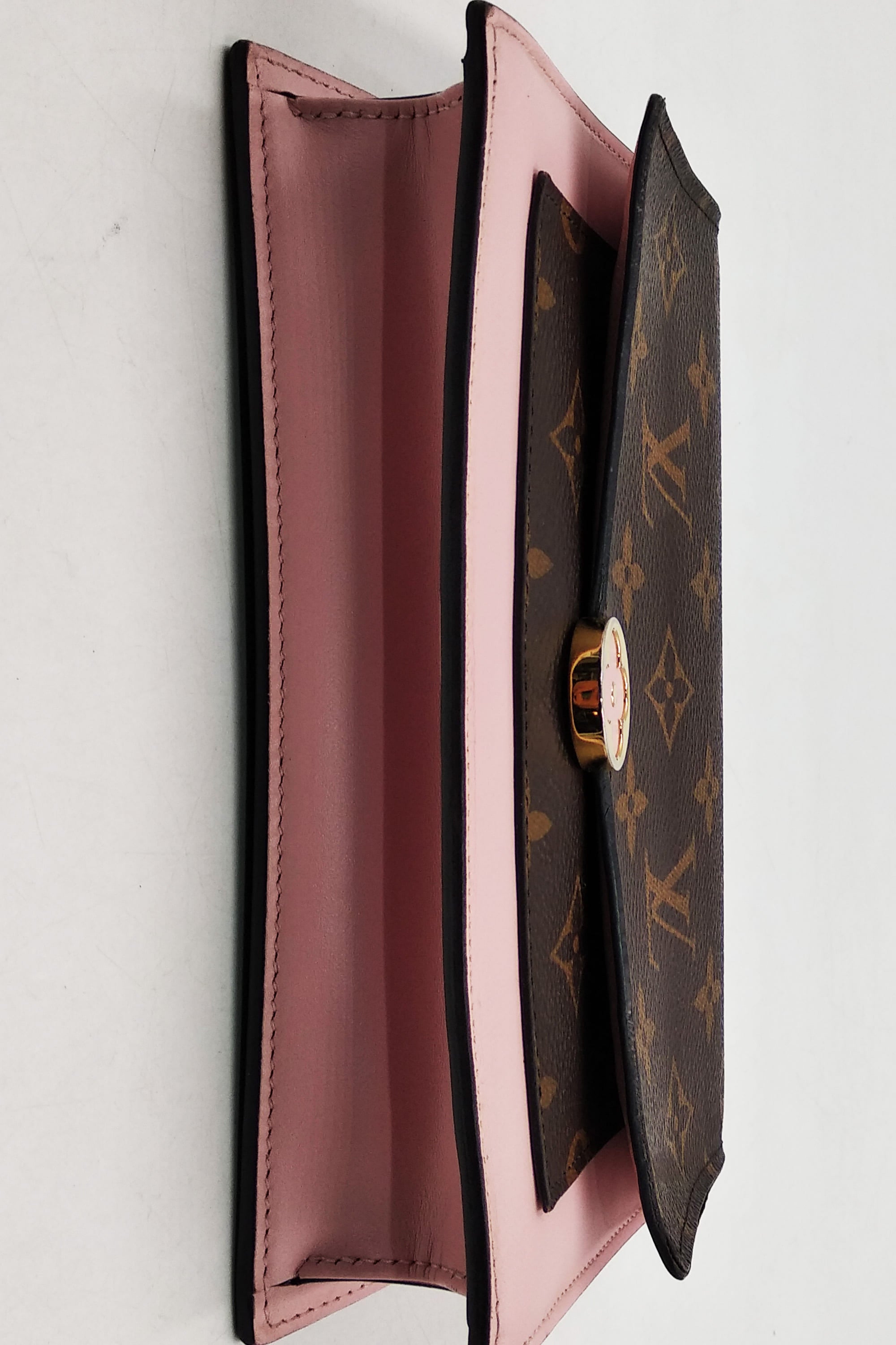 Louis Vuitton Flore Chain Wallet Fuchsia Brown Monogram Canvas Shoulde -  MyDesignerly