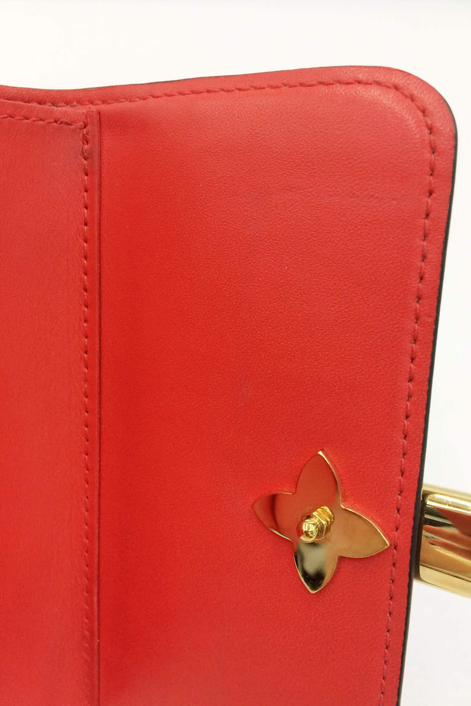Monogram Flower Compact Wallet Red - Second Edit